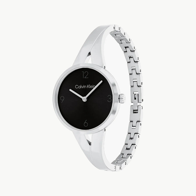 Ck Calvin Klein Men's Silver Watch, Black Dial | K2g271c1 by i-watch
