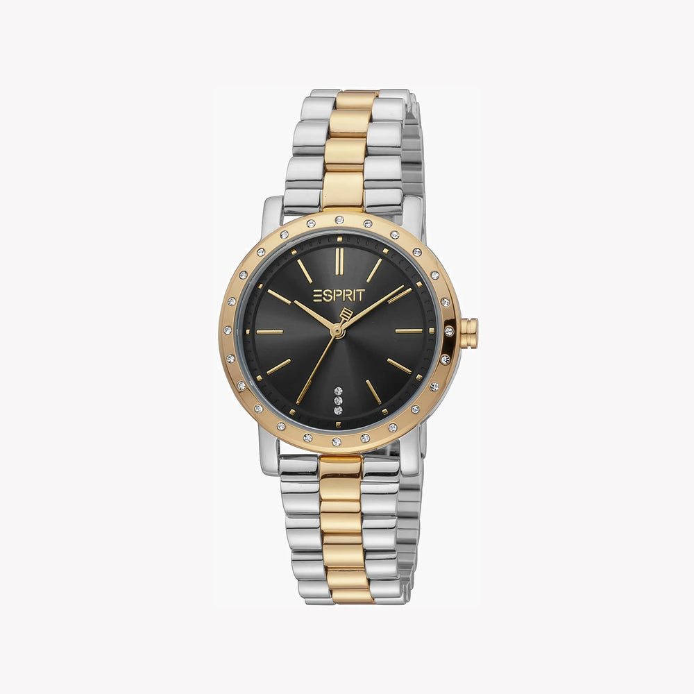 Esprit Women's Silver & Gold Watch, Black Dial | Es1l182m0045 by i-watch