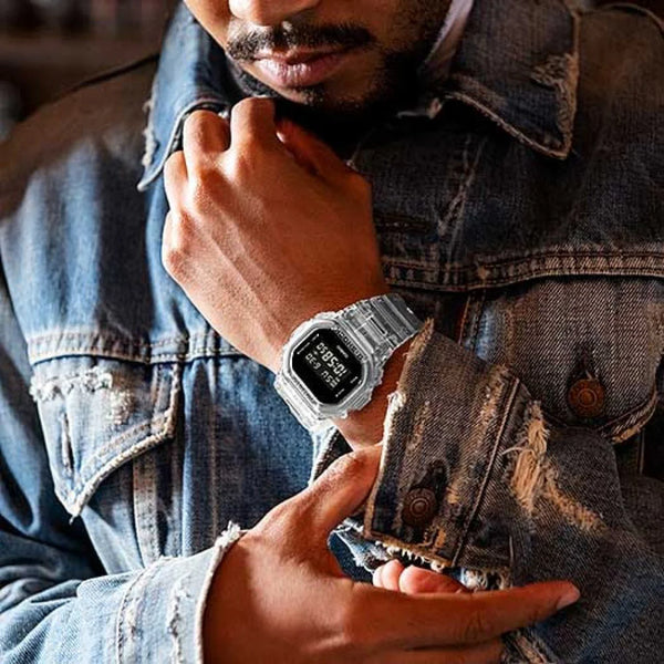 G-Shock Men's Silver Resin Watch, White Band | Dw-5600ske-7dr by i-watch