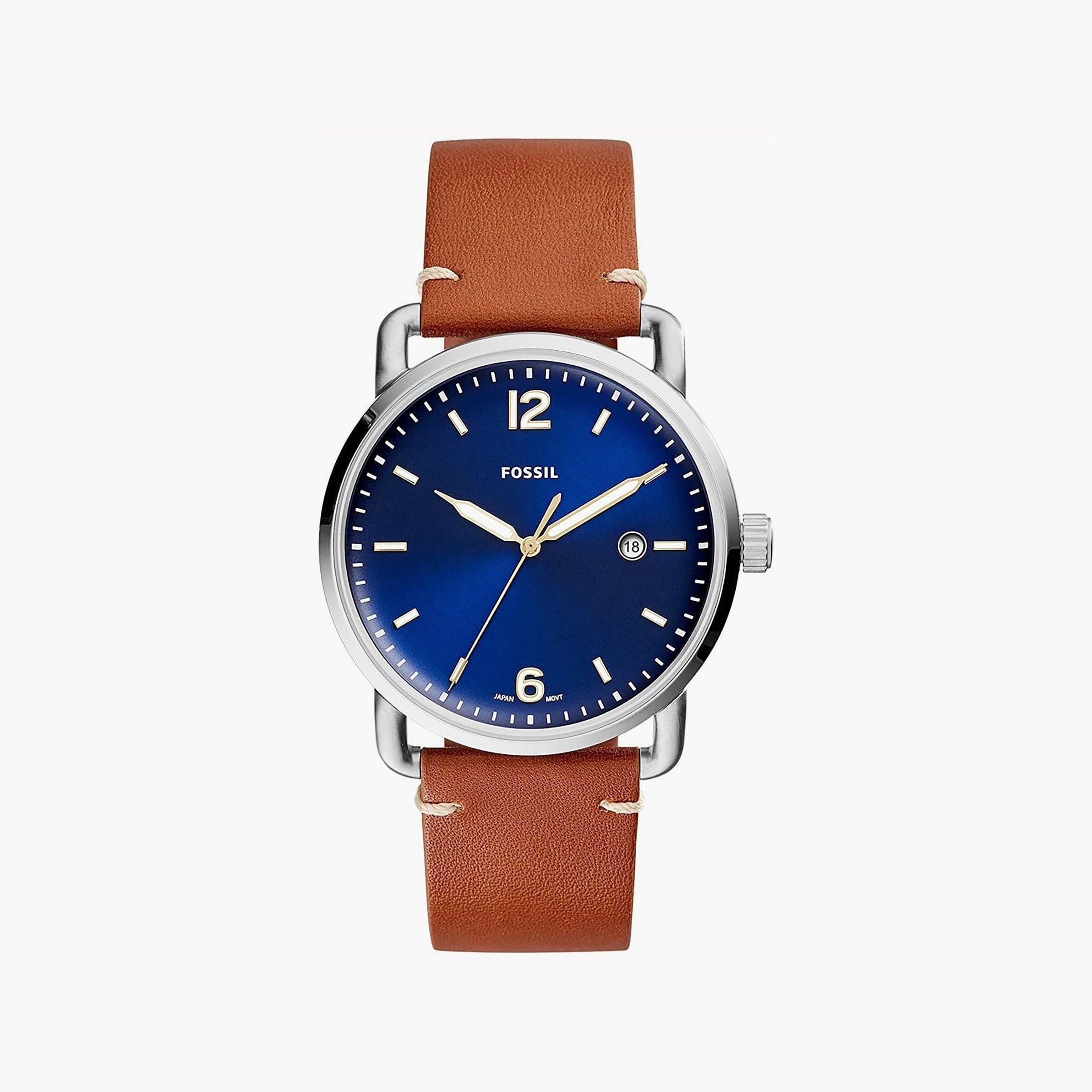 FOSSIL FS5325 TIMELESS ELEGANCE - SOPHISTICATED MEN'S WATCH WITH BLUE DIAL & BROWN LEATHER STRAP