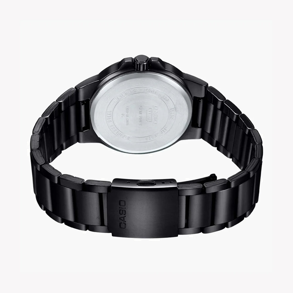 Casio Mtp-E173b-1avdf - Sporty Elegance Unisex Watch With Black Stainless Steel Band And Dial by i-watch