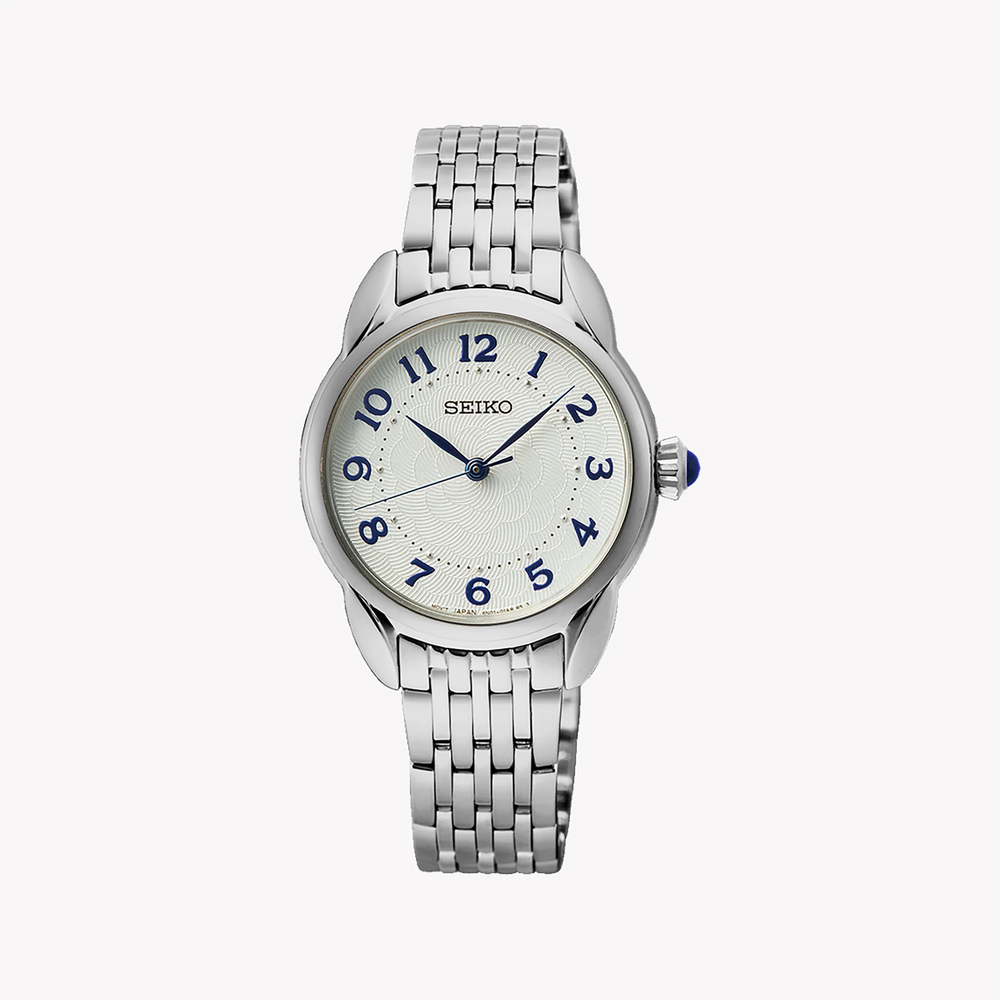 Seiko Women's Silver Stainless Steel Watch, White Dial | Sur561p1 by i-watch