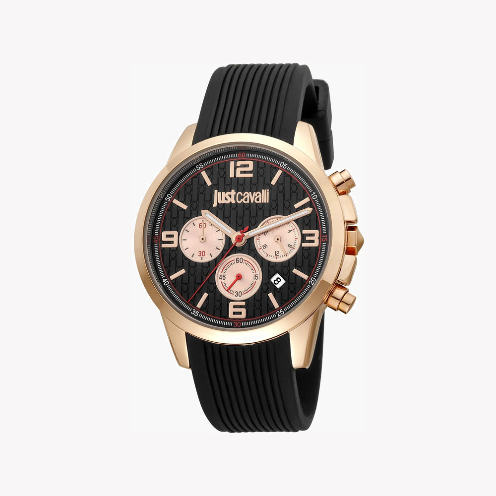 Just Cavalli Men's Black Silicone Watch, Rose Gold Case | Jc1g175p0025 by i-watch
