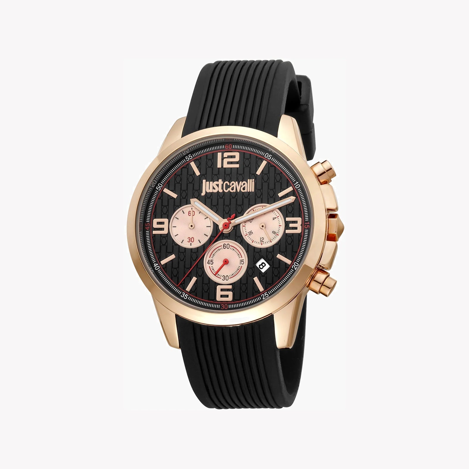 Just Cavalli Men's Black Silicone Watch, Rose Gold Case | Jc1g175p0025 by i-watch