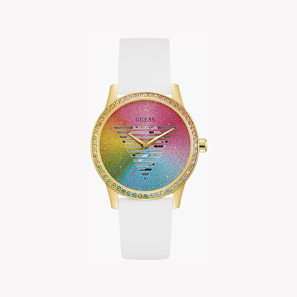 GUESS GW0589L1 VIBRANT CHIC - PLAYFUL MODERNITY Women's Watch with gold stainless steel case and multicolor dial