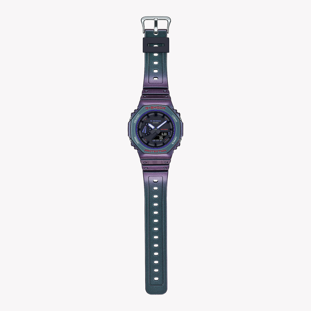 CASIO G-SHOCK GA-2100AH-6ADR - VIBRANT PURPLE ADVENTURER Men's Watch with durable resin band and sleek black dial-i-Watch-3