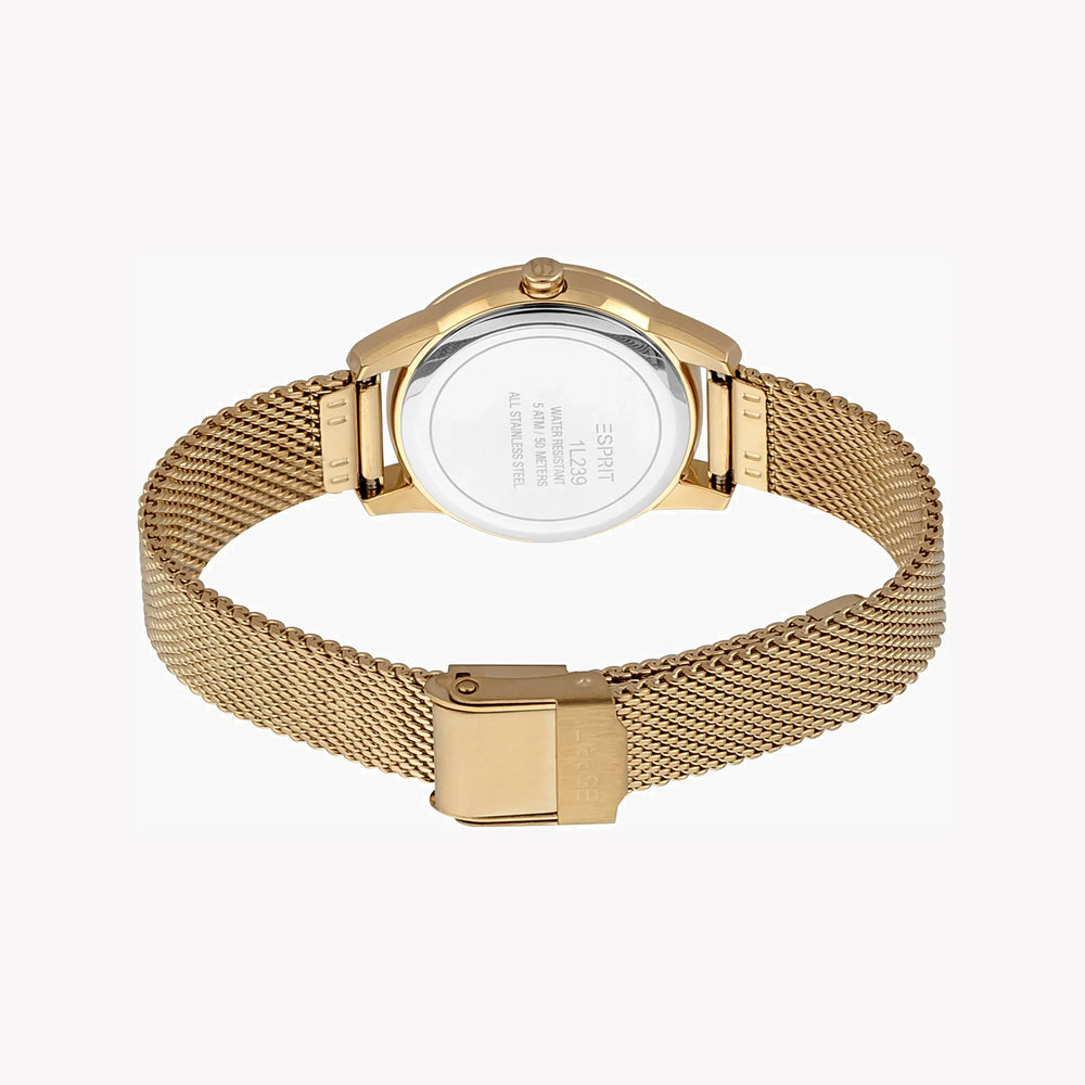 Esprit Women's Gold Stainless Steel Watch, Champagne Dial | Es1l115m0025 by i-watch