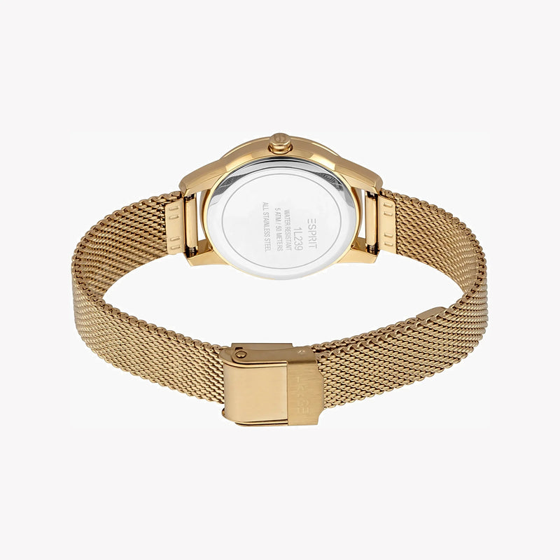Esprit Women's Gold Stainless Steel Watch, Champagne Dial | Es1l115m0025 by i-watch