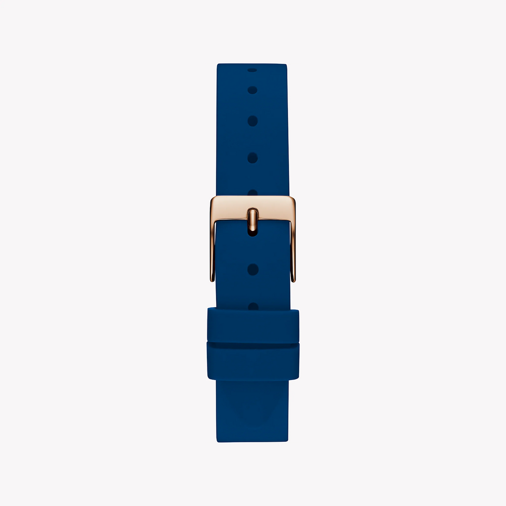 Guess Women's Rose Gold & Blue Silicone Watch, White Dial | Gw0820l2 by i-watch