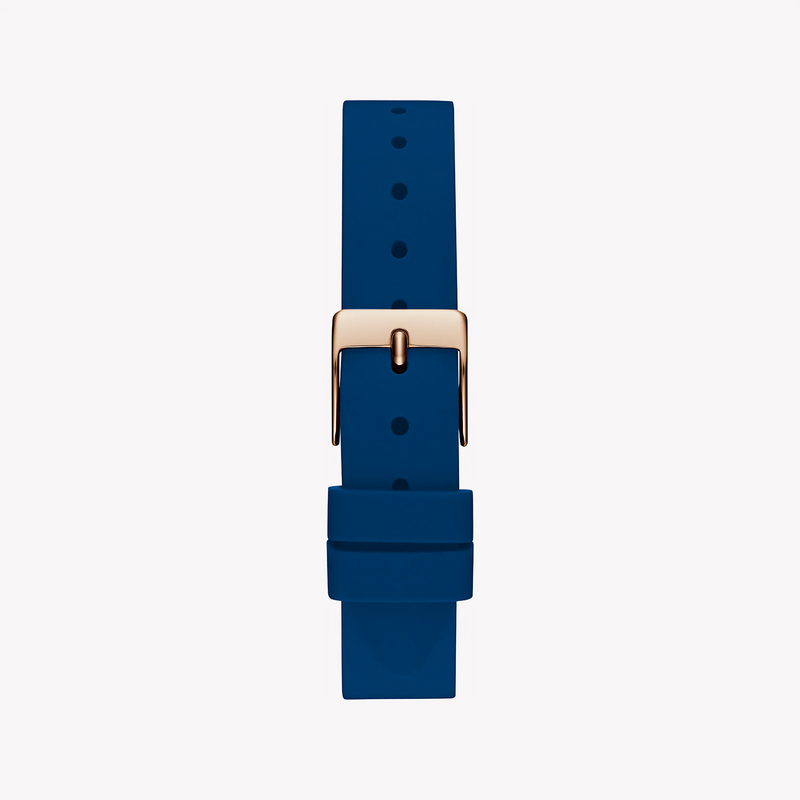 Guess Women's Rose Gold & Blue Silicone Watch, White Dial | Gw0820l2 by i-watch