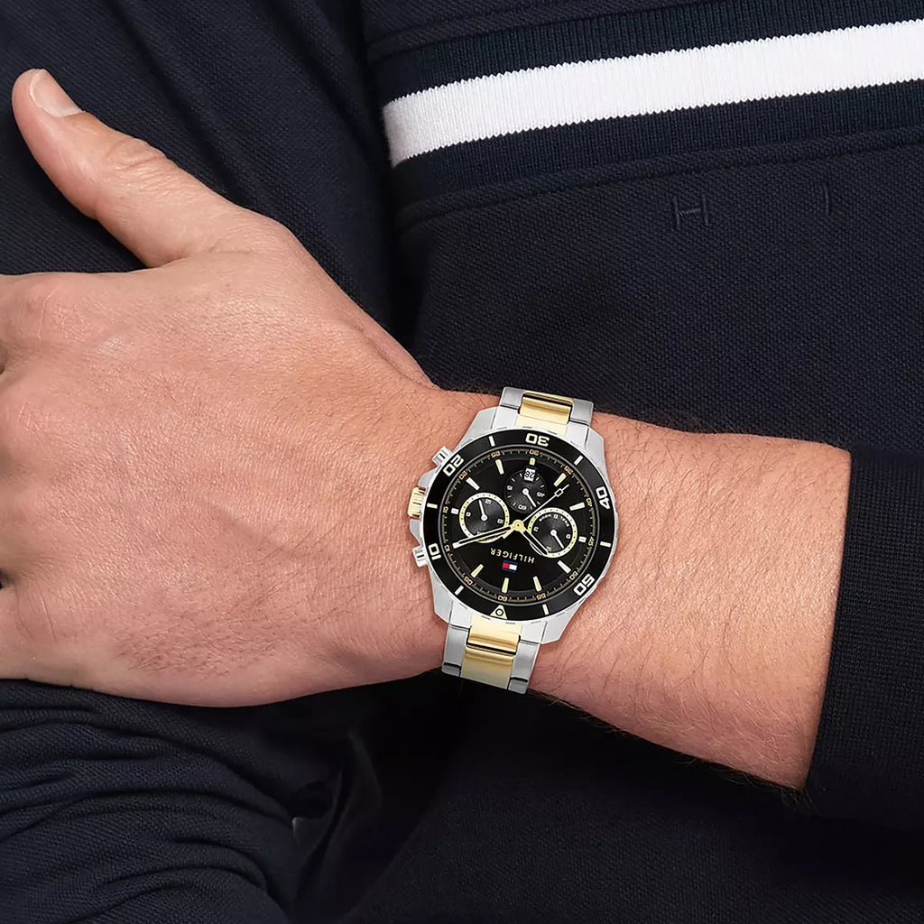 TOMMY HILFIGER 1692184 - BOLD STATEMENT TIMEPIECE WITH BLACK STAINLESS STEEL & SILVER BAND-i-Watch-4