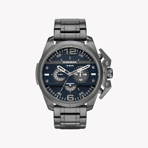 Diesel Men's Grey Stainless Steel Watch, Black Dial | Dz4398 by i-watch
