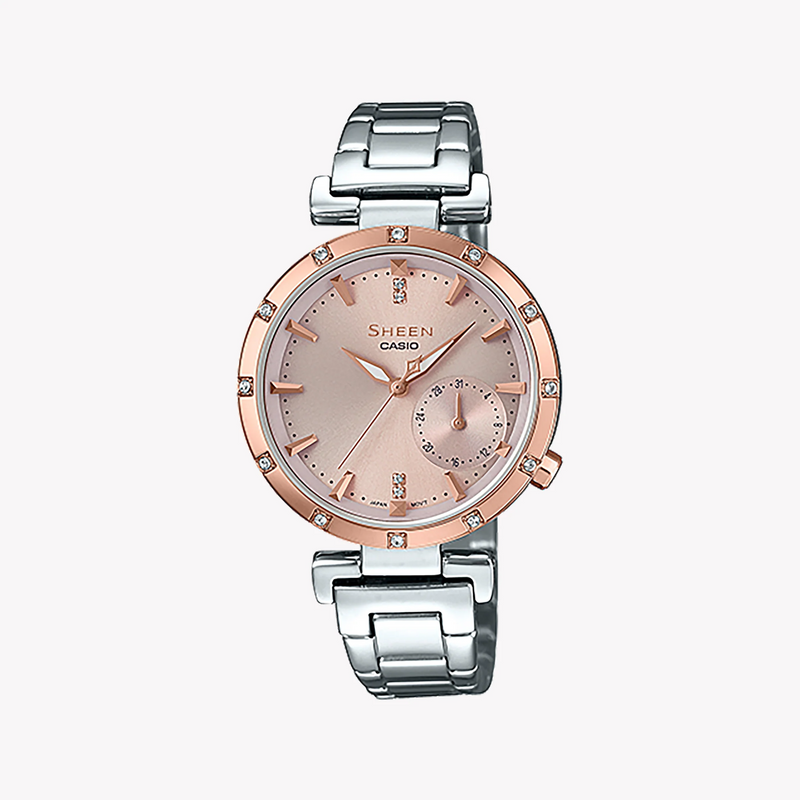 Casio She-4051sg-4audf Elegant Sporty - Rose Gold Charm Timepiece For Women With Stainless Steel Band by i-watch