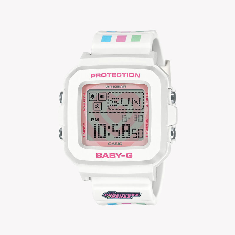 Casio Kids' White Resin Watch, Shock Resistant | Bgd-10kpp-7er by i-watch