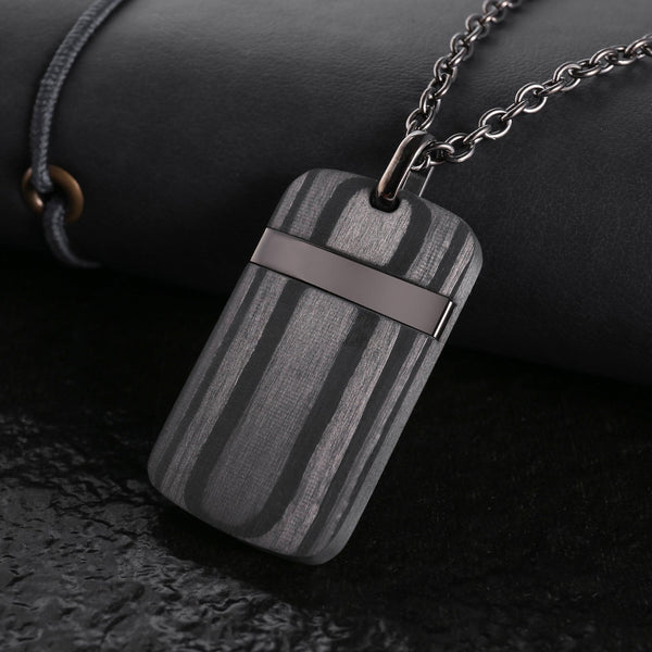 Zink Men's Stainless Steel & Carbon Fiber Necklace | Zjpd0178