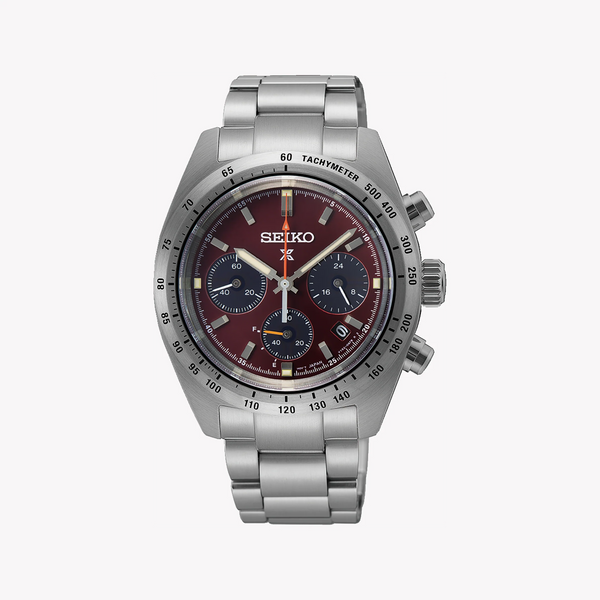 Seiko Men's Silver Stainless Steel, Red Dial | Ssc953p1