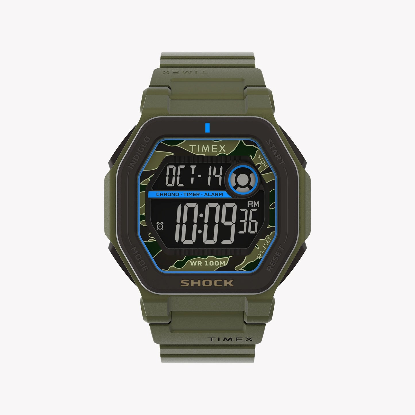 Timex Command Encounter Digital Green Resin Case Neg Display Green Resin Strap TW2V93700 Men's Watch