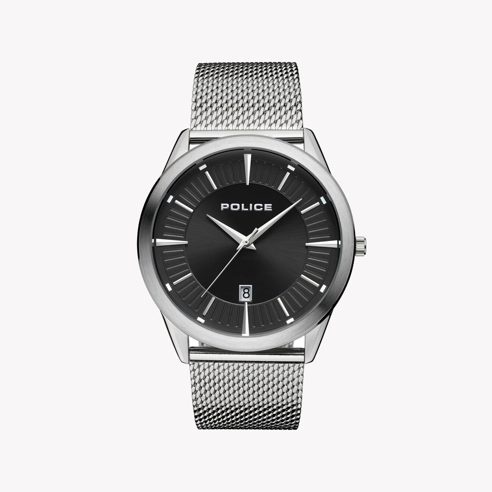 Police Men's Silver Stainless Steel Watch, Black Dial | P15305js02mm by i-watch