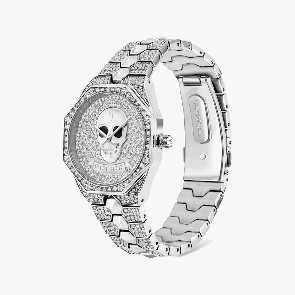Police Men's Silver Stainless Steel Watch, Silver Dial | P16027bs04m by i-watch