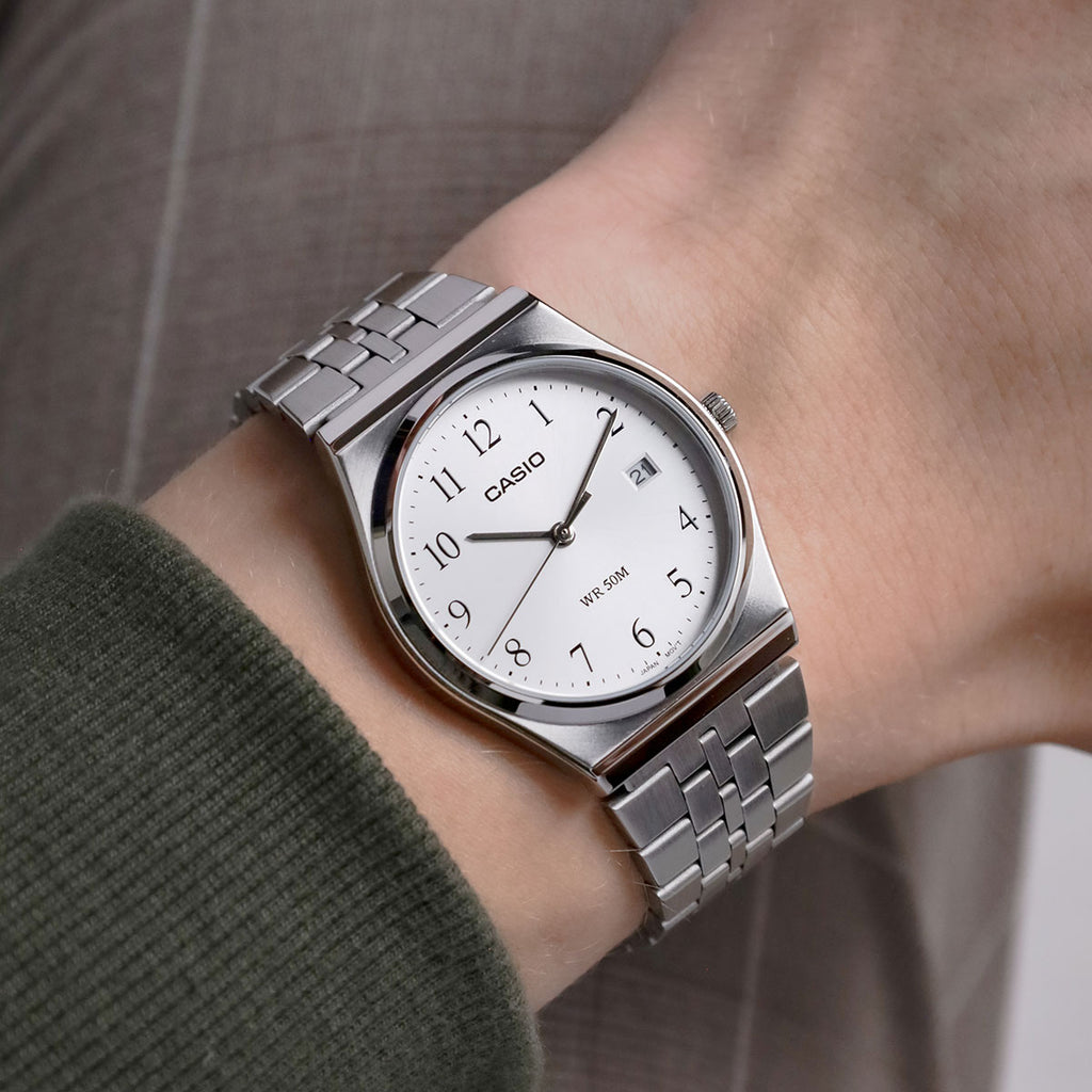 CASIO MTP-B145D-7BV STYLISH RESILIENCE - MEN'S STAINLESS STEEL WATCH WITH BEIGE DIAL-i-Watch-4