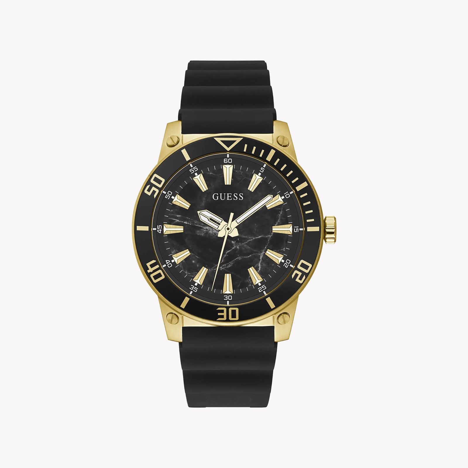 Guess Men's Gold Stainless Steel Watch, Black Silicone | Gw0420g2 by i-watch