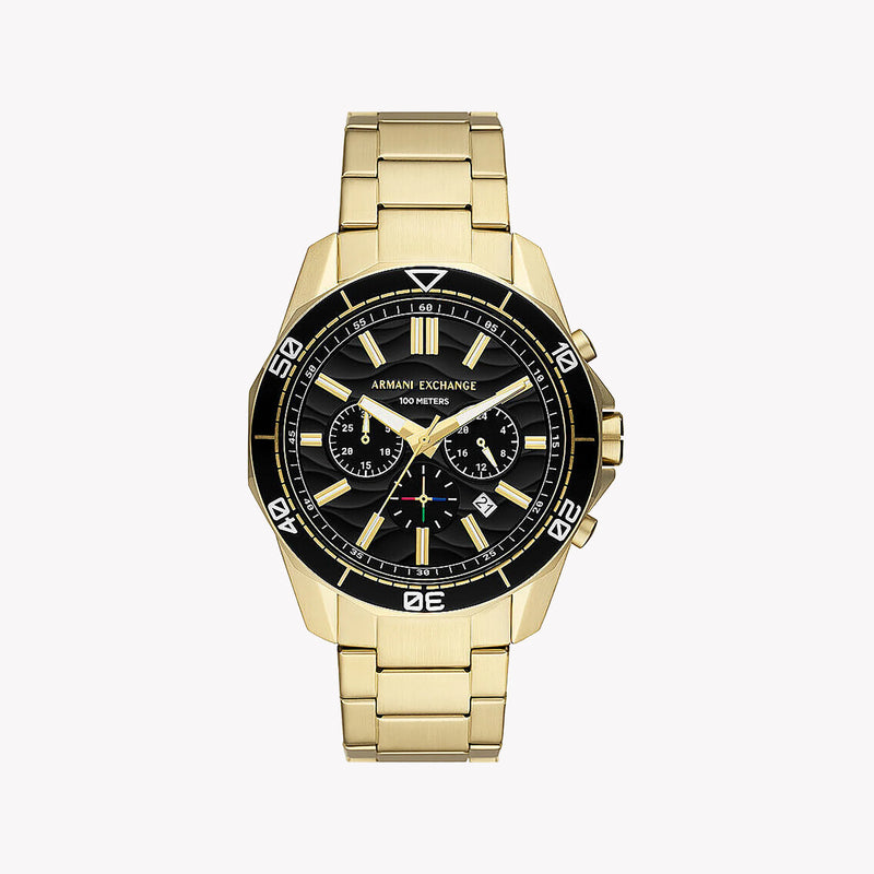 Armani Exchange Men's Gold Watch, Black Dial | Ax1958 by i-watch