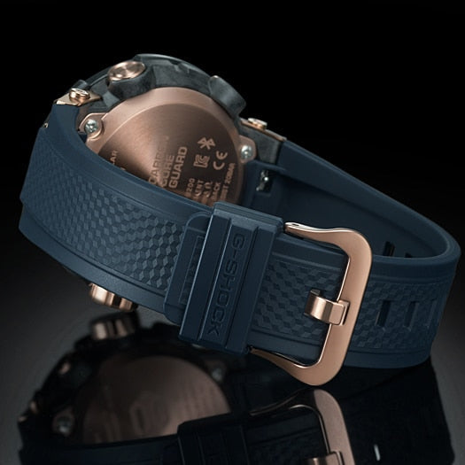 CASIO G-SHOCK GST-B200G-2ADR - MONTRE POUR HOMMES AUDACIEUX ET ÉLÉGANCE AVEC BANDE EN OR ROSE ET RÉSINE NOIRE