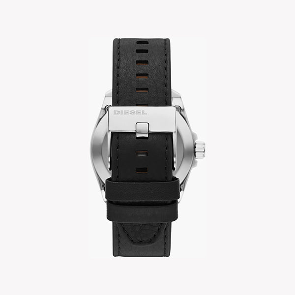 Diesel Men's Silver Watch, Black Leather Band | Dz1966 by i-watch