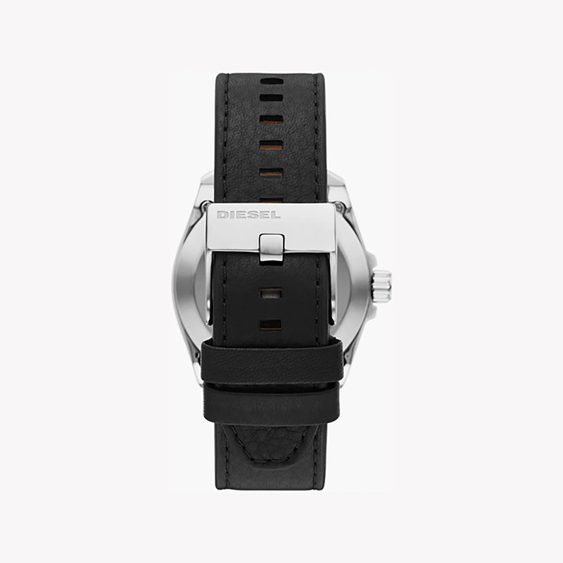 Diesel Men's Silver Watch, Black Leather Band | Dz1966 by i-watch