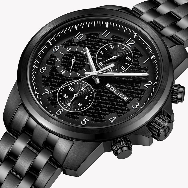 Police Men's Black Stainless Steel Watch, Black Dial | Pewjk0021504 by i-watch