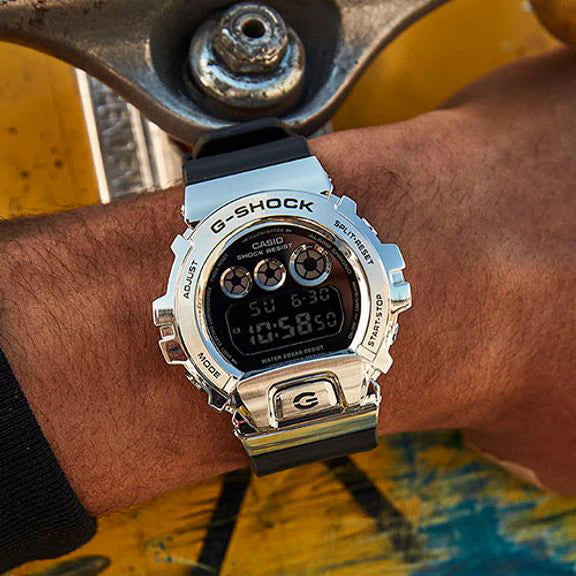 Casio G-Shock Gm-6900-1dr - Tough & Sporty Men's Watch With Stylish Silver Case & Black Resin Band by i-watch