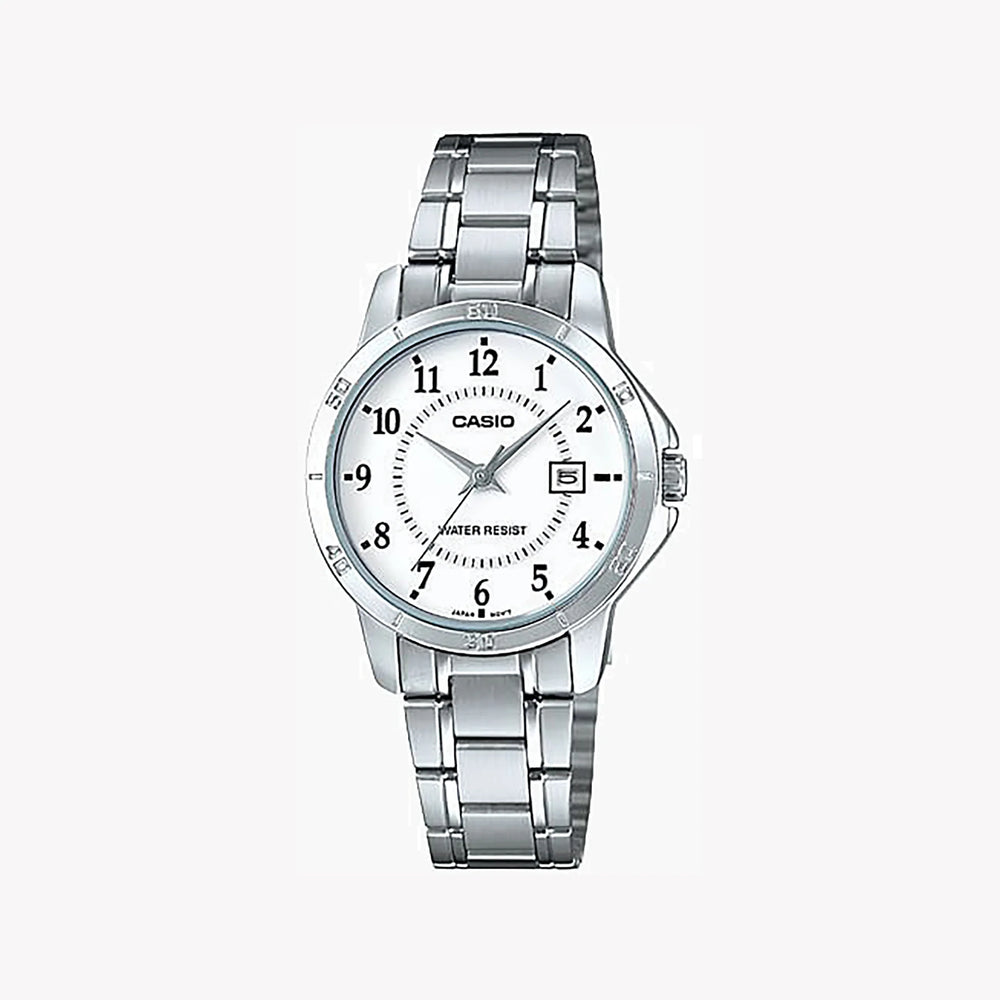 CASIO Women's Watch with Silver Stainless Steel Case and Silver Stainless Steel Band