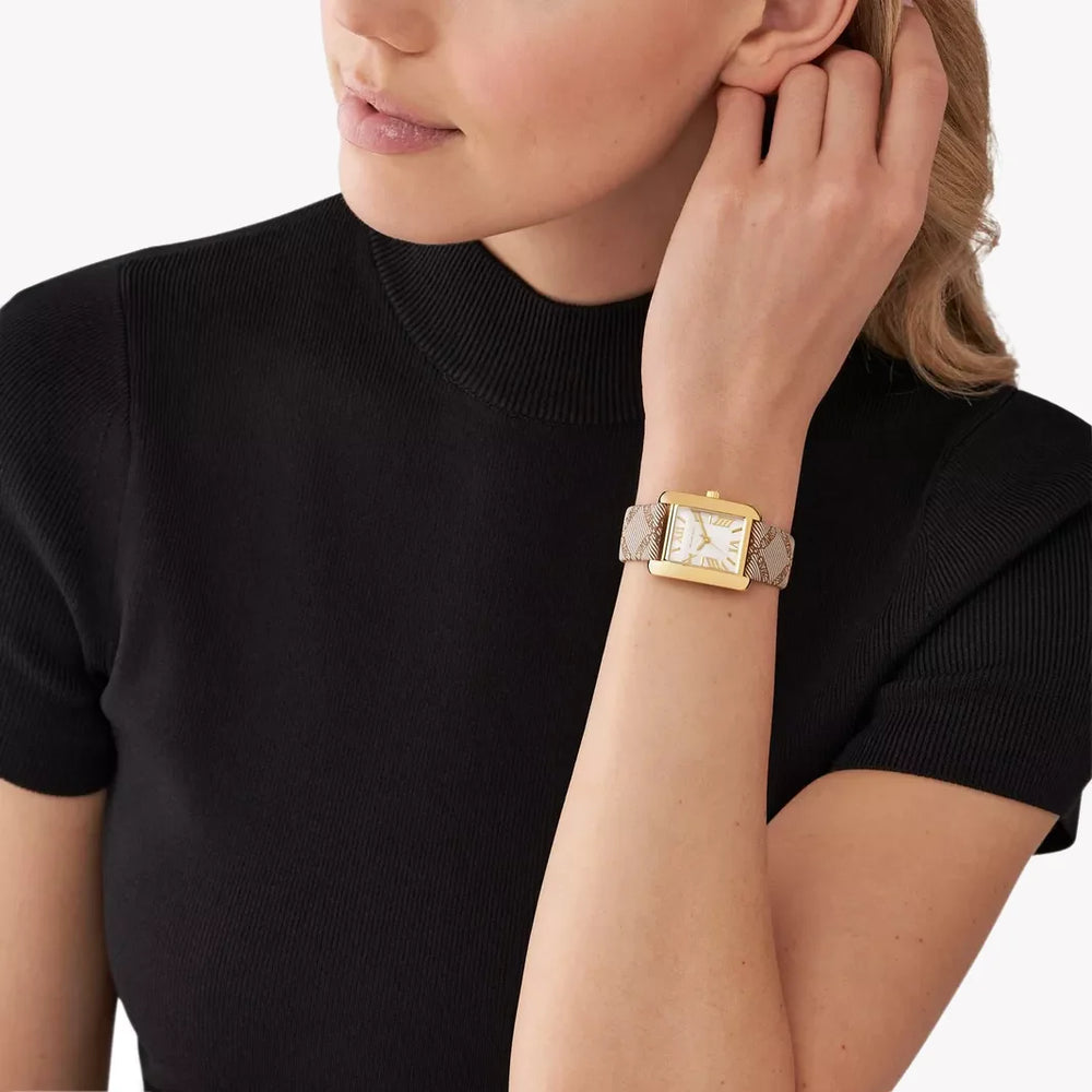 Michael Kors Women's Gold Stainless Steel, Brown Leather | Mk2990 by i-watch
