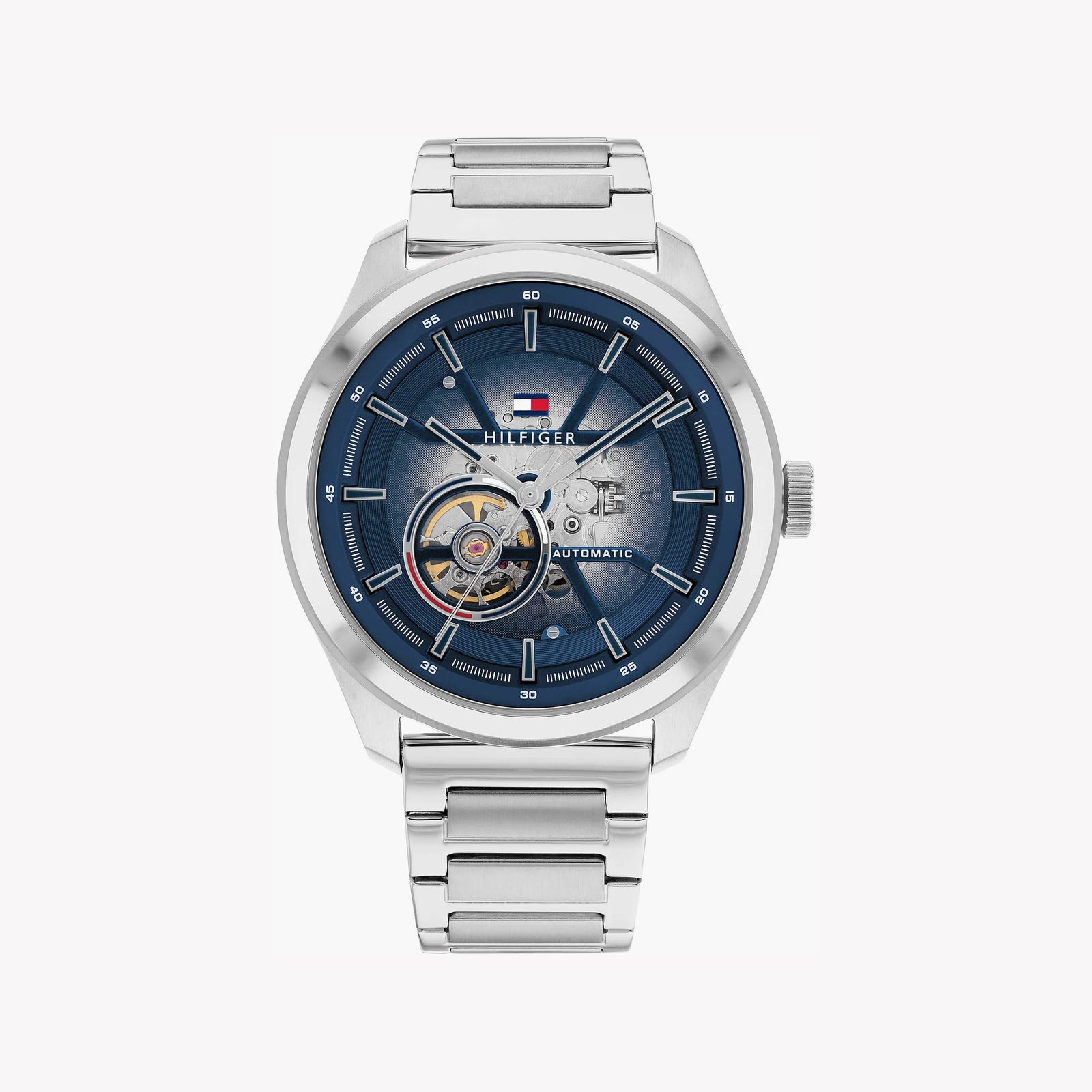 Tommy Hilfiger Men's Silver Watch, Blue Dial | 1674785 by i-watch