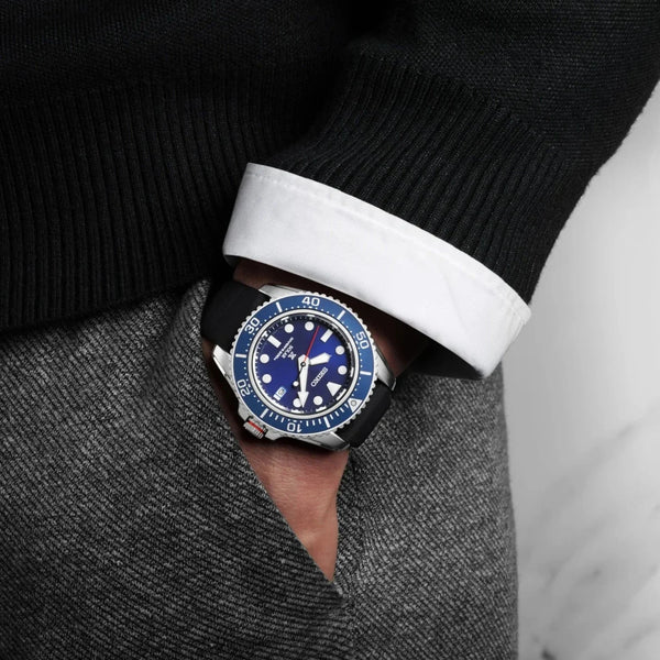 Seiko Men's Blue Silicone Watch, Blue Dial | Sne593p1 by i-watch