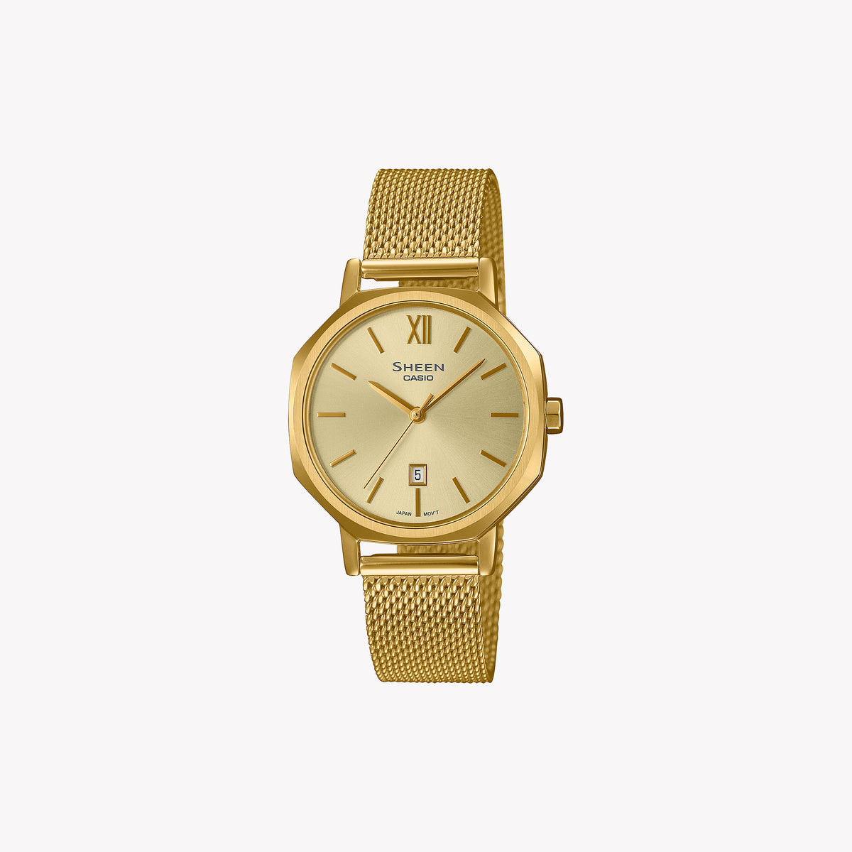 SHE-4554GM-9AUEF - ELEGANT GOLD MESH TIMEPIECE FOR MODERN WOMEN