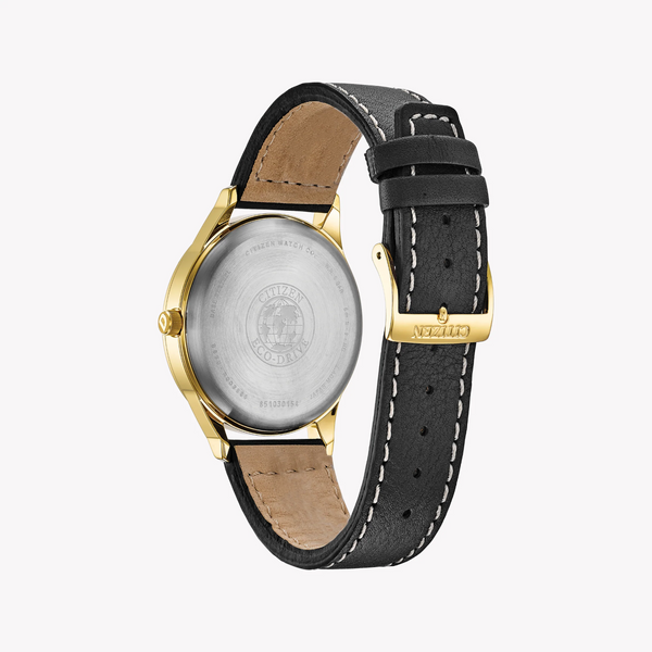 Citizen Bv1118-17a: Elegant Gold-Accented Eco-Drive Men's Watch With Leather Band by i-watch