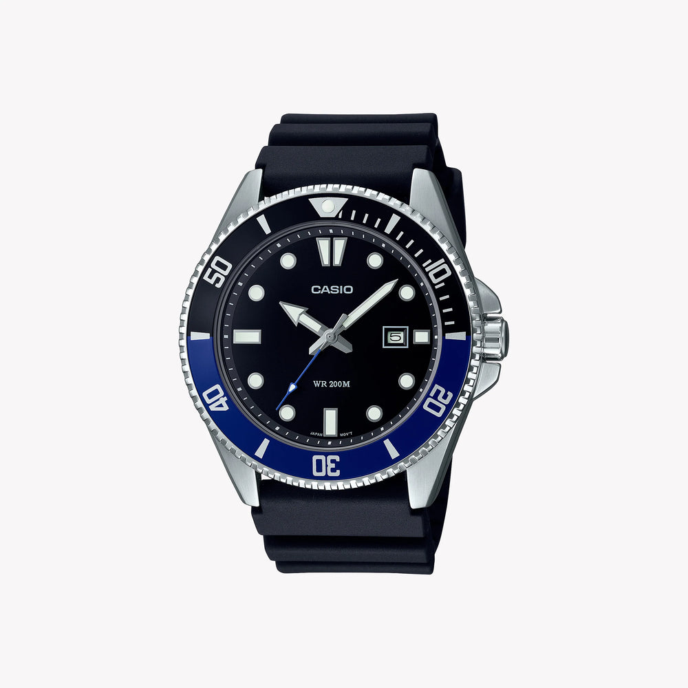 Casio Men's Stainless Steel Watch, Black Resin Strap | Mdv-107-1a2vef by i-watch