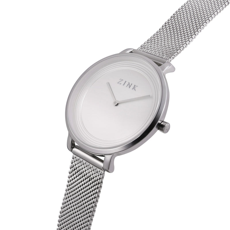 Zink Women's Watch With Silver Stainless Steel Case And Silver Stainless Steel Band by i-watch