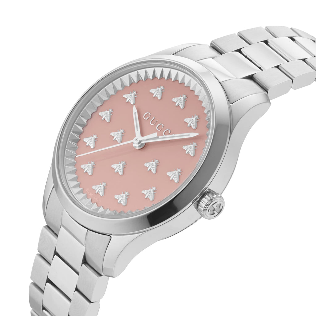 GUCCI YA1265033 - ELEGANT PINK DIAL WOMEN'S TIMEPIECE WITH STAINLESS STEEL GLAMOUR-i-Watch-5