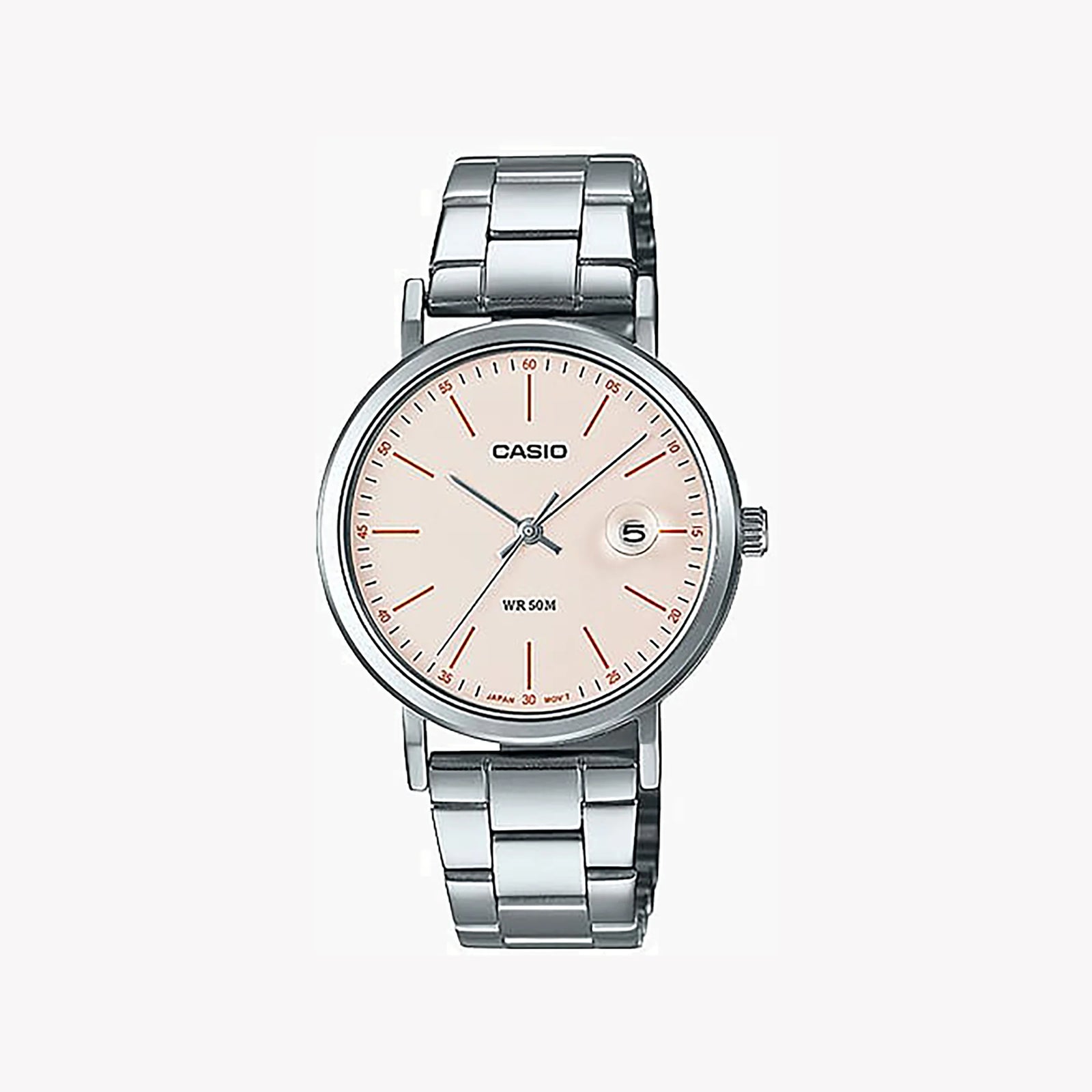Casio Ltp-E175d-4evdf Timeless Elegance - Sophisticated Sporty Charm Women's Watch With Stainless Steel BAnd and White Dial by i-watch