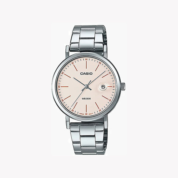 Casio Ltp-E175d-4evdf Timeless Elegance - Sophisticated Sporty Charm Women's Watch With Stainless Steel BAnd and White Dial by i-watch