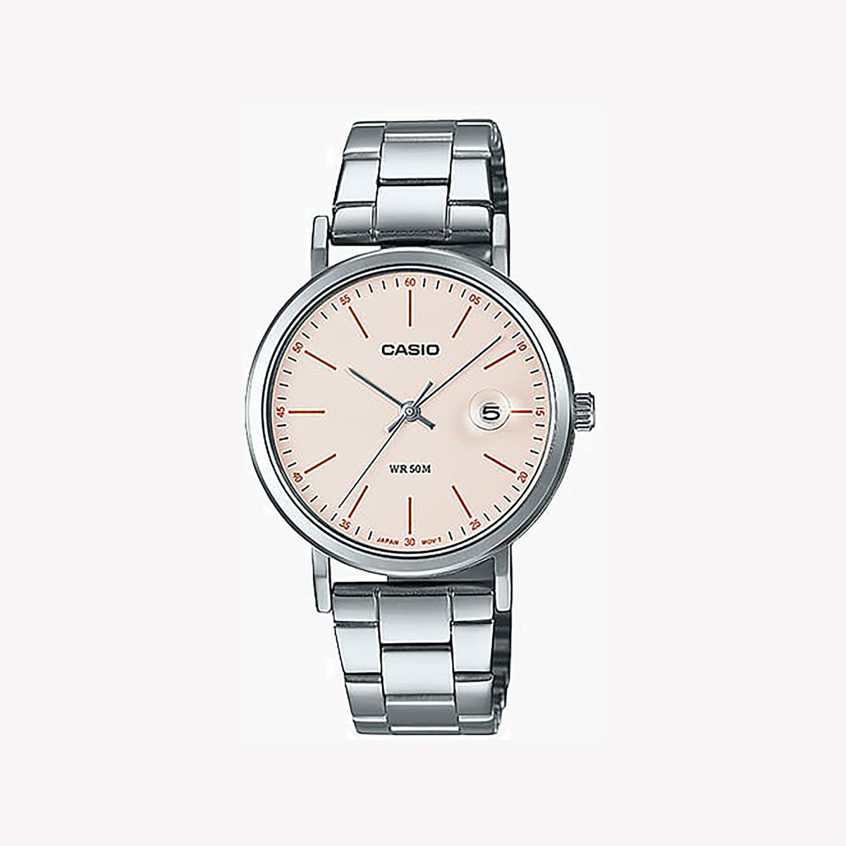 CASIO LTP-E175D-4EVDF TIMELESS ELEGANCE - SOPHISTICATED SPORTY CHARM Women's Watch with stainless steel band and white dial