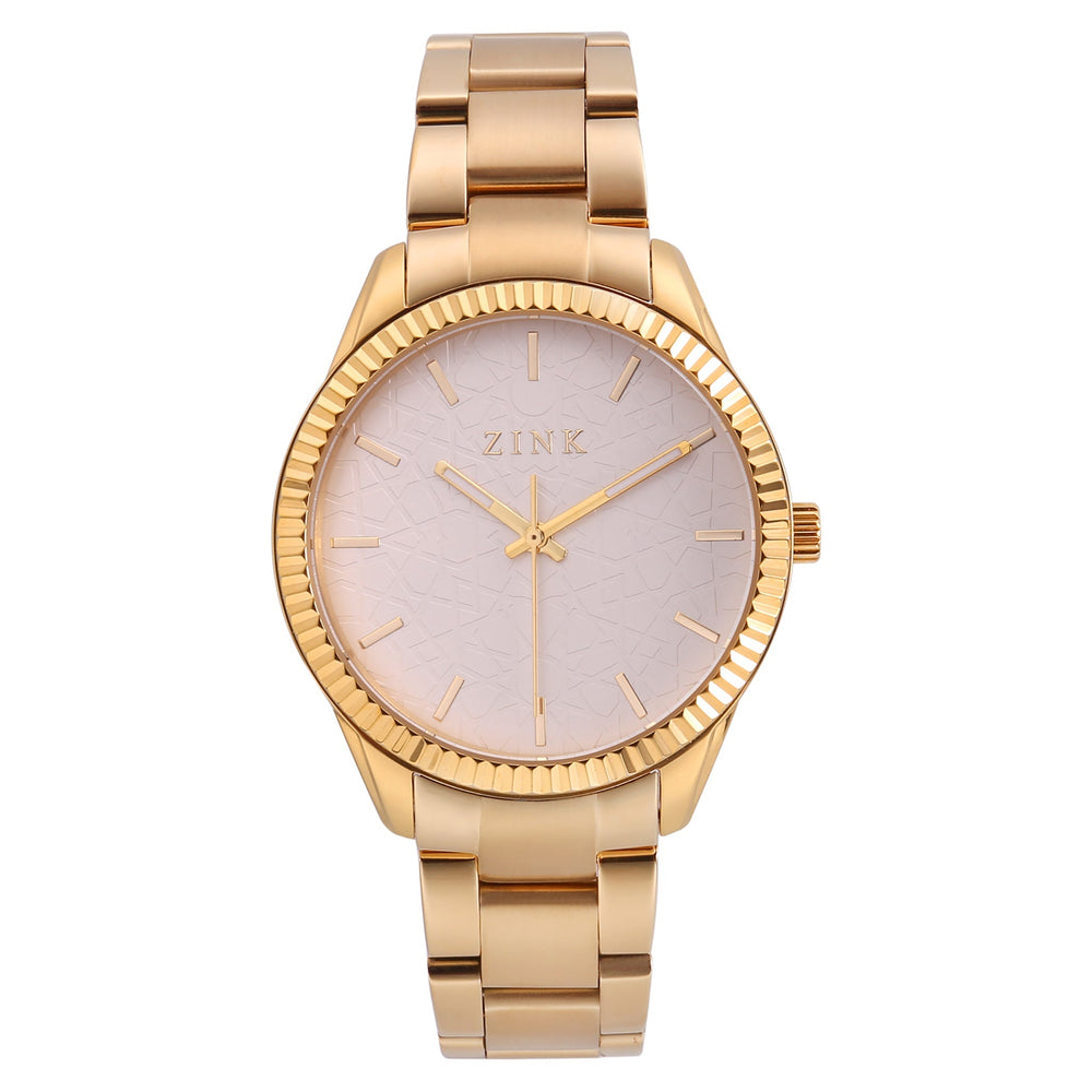 Zink Women's Watch With Gold Stainless Steel Case And Gold Stainless Steel Band by i-watch