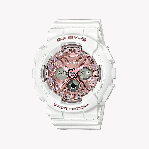 Ba-130-7a1dr Baby-G Timeless Adventure - Bold White & Vibrant Dial Women's Watch by i-watch