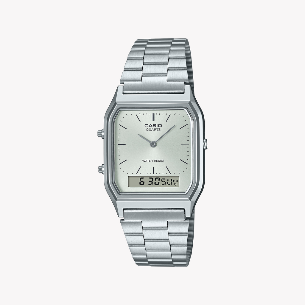 CASIO AQ-230A-7AMQYDF - ELEGANCE UNLEASHED - UNISEX DUAL TIME WATCH WITH STYLISH METAL STRAP-i-Watch-6