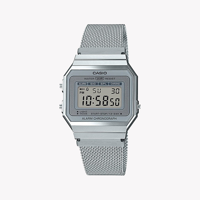 CASIO A700WM-7ADF ELEGANT TIMEKEEPER - MODERN SILVER STYLE Unisex Watch with sleek resin case and versatile features-i-Watch-6