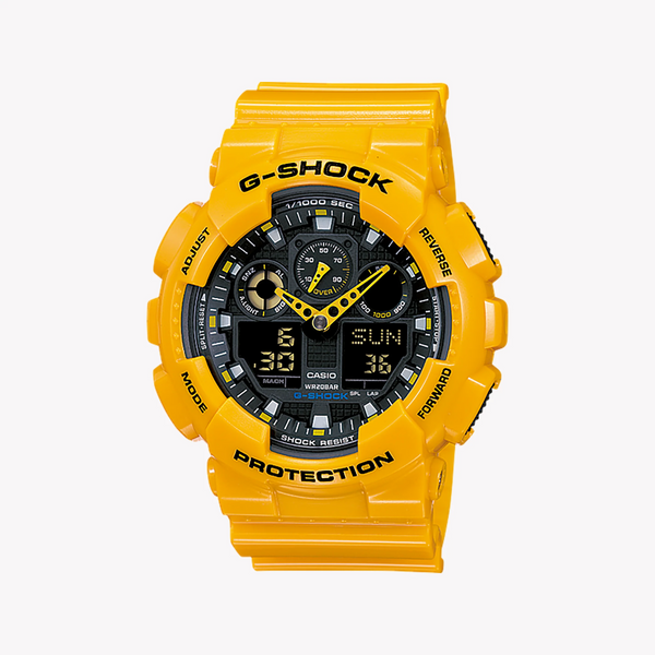G-Shock Men's Yellow Resin Watch, Digital | Ga-100a-9adr by i-watch