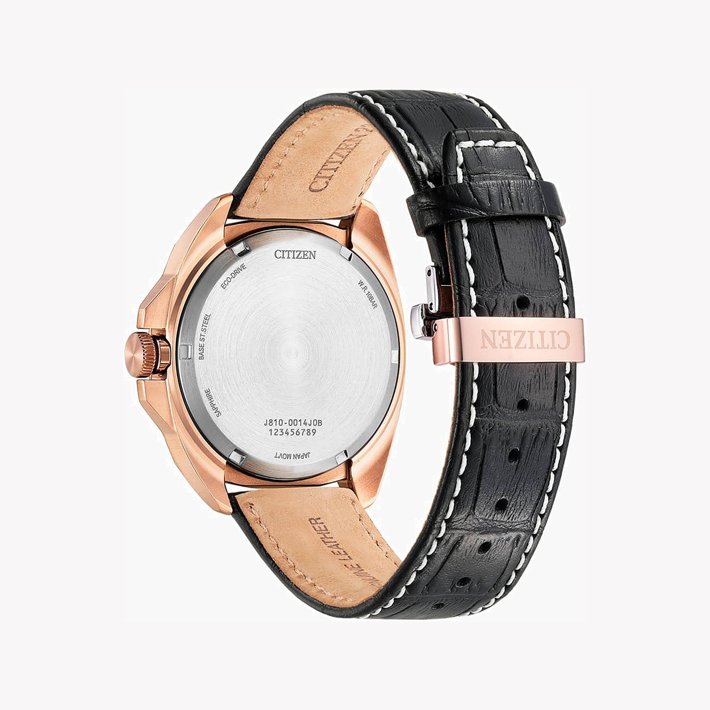 CITIZEN AW1723-02E BOLD ELEGANCE - ROSE GOLD & BLACK LEATHER TIMEPIECE for the Modern Man