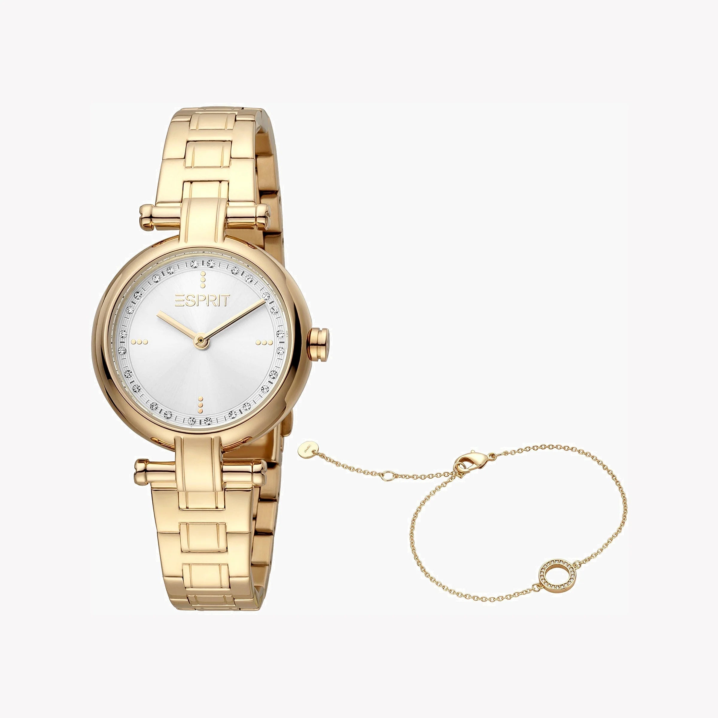 ESPRIT Women's Watch with Gold Stainless Steel Case and Gold Stainless Steel Band